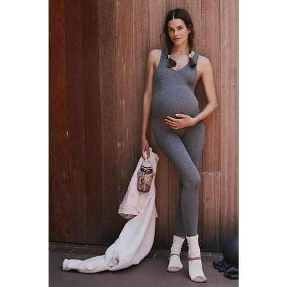 FP Movement x Hatch Never Better Maternity Jumpsuit One Piece Gray Heather XL - Picture 1 of 12